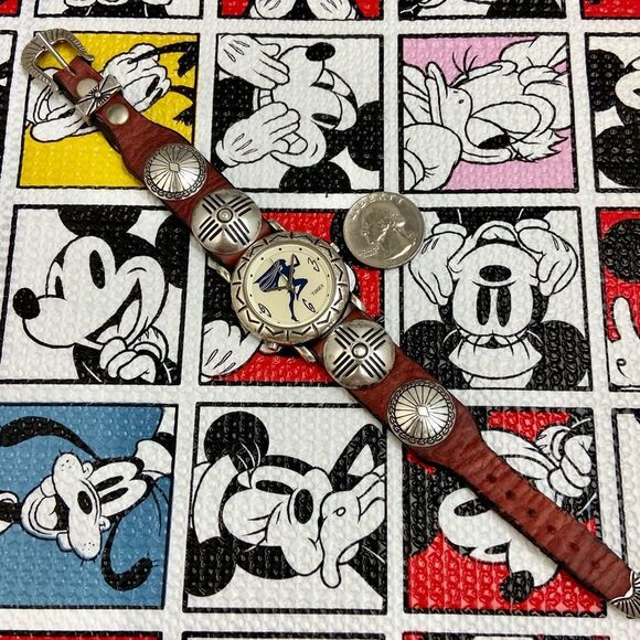 Vintage 90s Disney X Timex Pocahontas Watch with Backlight and Concho Band - Picture 9 of 16